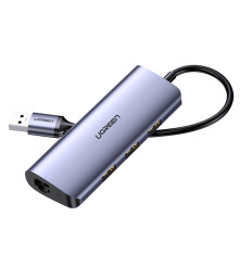UGREEN - UGREEN USB-C to 3*USB 3.0 A HUB+ Gigabit Converter Hub - USB adapters - UG-60717
